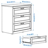 Illustration with measurements for the product: SONGESAND.