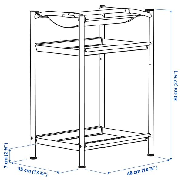 Illustration with measurements for the product: SPÄND.