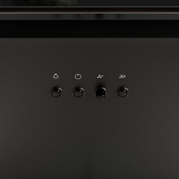 Black kitchen hood, 3-speed control, led lights, easy-clean glass with ce & serbian marks.