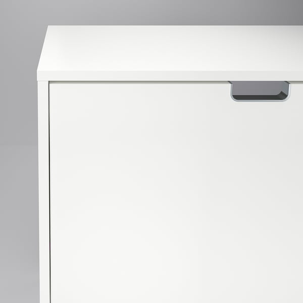 Stylish, white shoe cabinet with sleek handle showcasing high-quality design and durable materials.