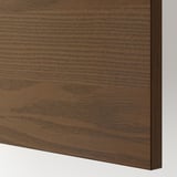 Dark brown wooden panel with visible grain pattern, smooth finish, and clean edges, showcasing high-quality craftsmanship.