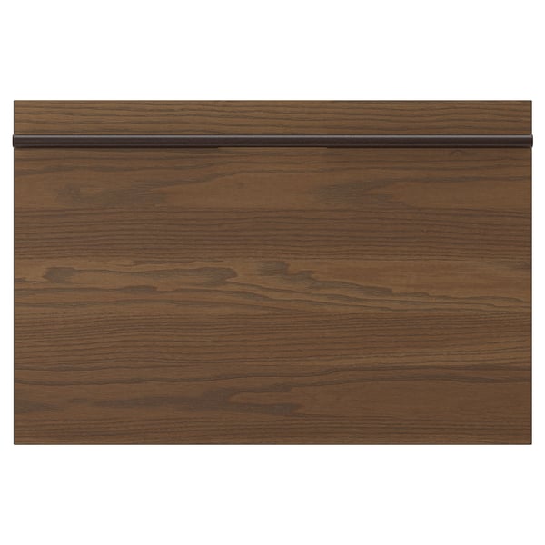 STENSTA dark brown wood veneer panel, rectangular with sleek horizontal handle.