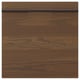 A dark brown wooden drawer front from the STENSTA series, featuring a natural wood grain pattern and sleek, horizontal handles.