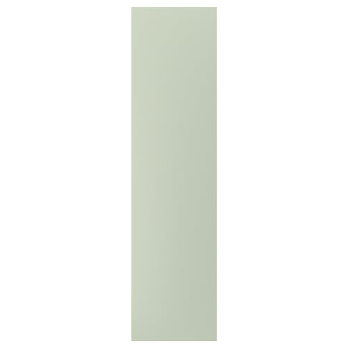 A vertical, rectangular green panel made of fibreboard and acrylic paint. Its a cover panel for STENSUND doors and drawer fronts.