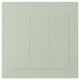 STENSUND green cabinet door with grooved panels, smooth lacquered surface, rectangular shape.