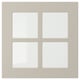 STENSUND beige cabinet with glass doors. Square, modern design with clean lines. Made of fibreboard and tempered glass.