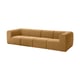 Mustard yellow, four-seater stockholm sofa with velvet upholstery, rounded edges, and balanced proportions.