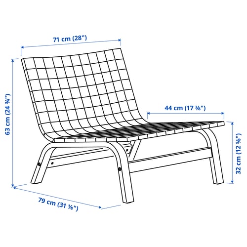 Illustration with measurements for the product: STOCKHOLM 2025.