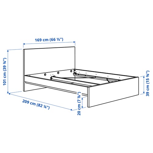 STORKLINTA Bed frame, white/Luröy, 160x200 cm