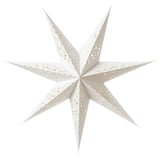 STRÅLA star lampshade, white, 3d paperboard, intricate cutouts.