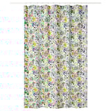 STRANDLUMMER shower curtain, floral pattern, white, polyester, rectangular, water-repellent.