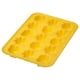 Bright yellow SURSÖT ice tray with 16 star-shaped molds for summer drinks. Made of flexible thermoplastic elastomer.