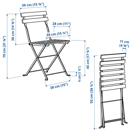 Illustration with measurements for the product: TÄRNÖ.