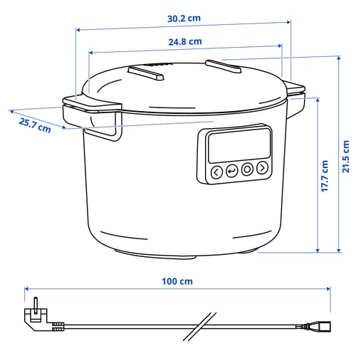 Illustration with measurements for the product: TILLREDA.