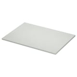 White rectangular tabletop, smooth surface. Modern, simple design.