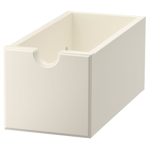 TORNVIKEN white storage box, sleek design, square shape, fits anywhere, easy to grab handle.