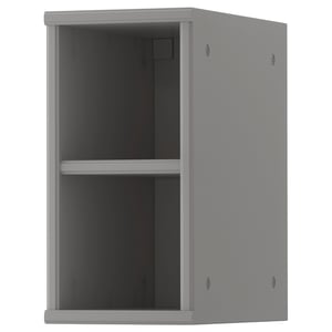 TORNVIKEN gray open cabinet with shelf, modern design, fiberboard material for space-saving storage.
