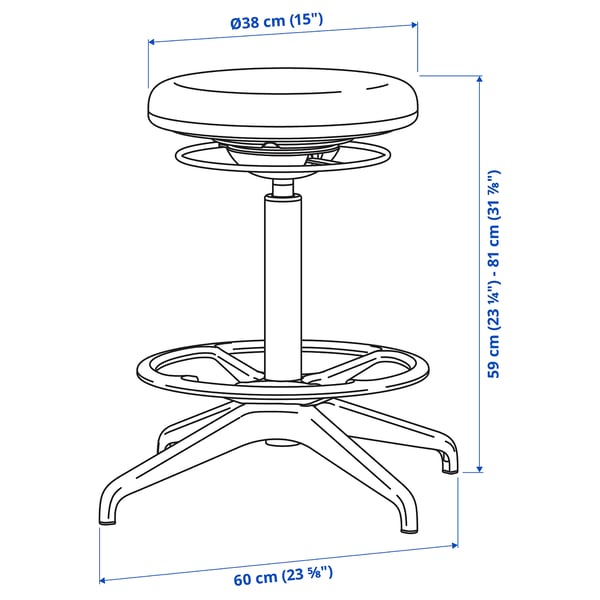Illustration with measurements for the product: TROTTEN/LIDKULLEN.