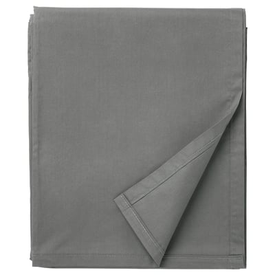 A gray ULLVIDE sheet, neatly folded, with a smooth texture and finely stitched edges for durability.