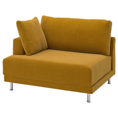 UPPÅKRA 1.5-seat module, with armrest left/Samsala yellow-brown