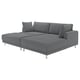 UPPÅKRA 3-seat modular sofa, with chaise longue, right with footstool/Johanneshov dark grey