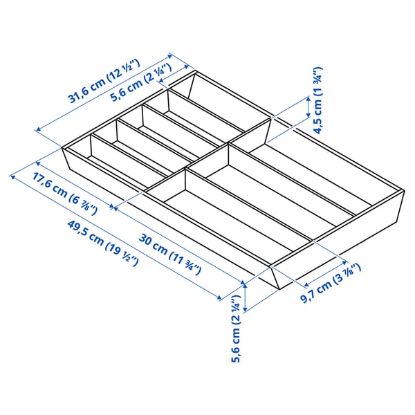 Illustration with measurements for the product: UPPDATERA.