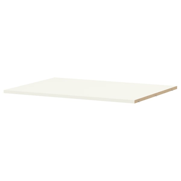 Utrushta white melamine shelf, sturdy & scratch-resistant, perfect for corners.