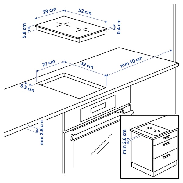 Illustration with measurements for the product: VÄLBILDAD.