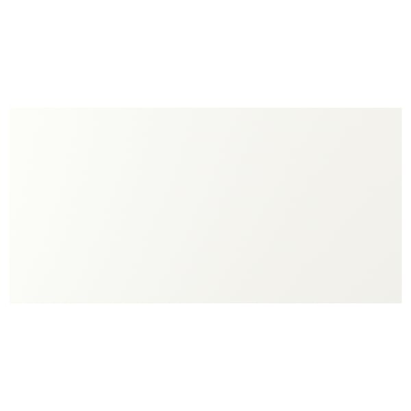 White VALLSTENA kitchen cabinets with smooth, easy-to-clean foil surfaces.