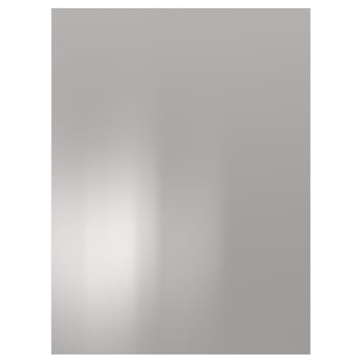 Stainless steel kitchen panel. Sleek, grey, vertical rectangle with polished finish.