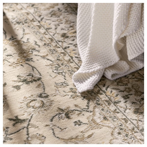 VEDBÄK rug, low pile, yellow/green, 133x195 cm IKEA