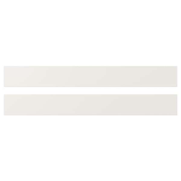 Two seamless white ikea kitchen cabinet doors, fiberboard with polyurethane and acrylic paint, for modern design.
