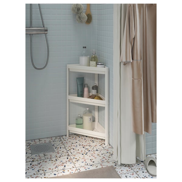 VESKEN Corner shelf unit, white, 33x33x71 cm