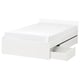 VIHALS Bed frame with 2 storage boxes, white/Luröy, 140x200 cm