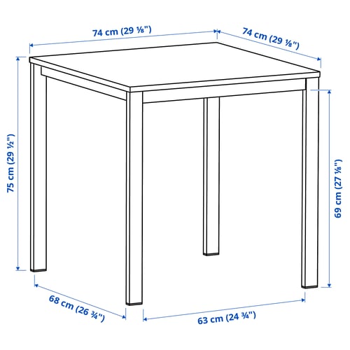 Illustration with measurements for the product: VIHALS.
