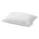 A white viltkorn pillow, rectangular in shape, with a soft and firm texture, made from polyester and cotton material. It has a simple, clean design.