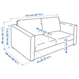 Illustration with measurements for the product: VIMLE.