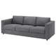 VIMLE grey sofa, 3-seater with textured fabric, clean lines, comfortable cushions.