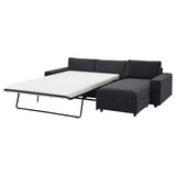 VIMLE sectional sofa, grey, modern l-shape, converts to bed.