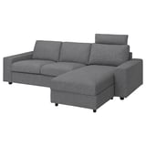 VIMLE gray l-shaped sofa, modern design, durable fabric, 10-year guarantee.