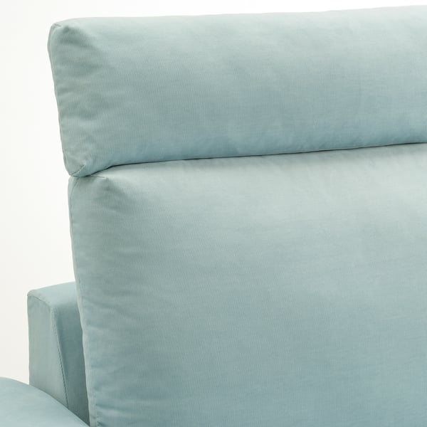Light blue sofa, VIMLE series, comfy & durable. Soft fabric, sturdy design.