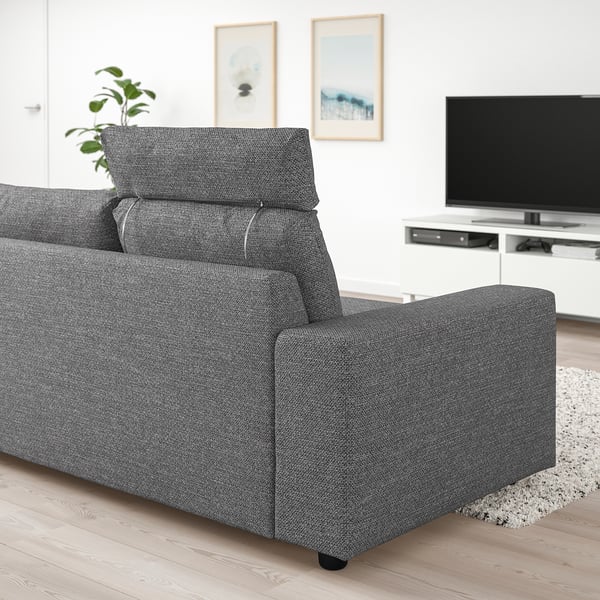 Dark grey VIMLE sofa in modern living room with tv.
