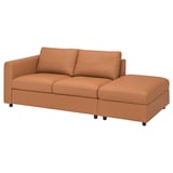 VIMLE orange sofa with chaise, large cushions, and dark brown legs.