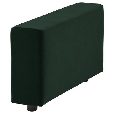 Dark green velvet VIMLE sofa section, minimalist.