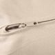 Close-up of sofa zipper, smooth fabric, quality zipper pull.