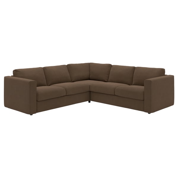 VIMLE Corner sofa, 4-seat, Mosshed dark brown