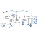 Illustration with measurements for the product: VIMLE.