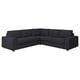 Dark gray VIMLE sectional sofa, modern design with removable cushions.