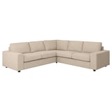 VIMLE sectional sofa, beige, sleek & modern design, l-shaped with cushions.
