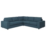 VIMLE l-shaped sofa, blue, modern design, plush fabric, corner shape.